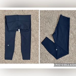Lululemon Size 6 Wunder Train 25” True Navy leggings, NWOT